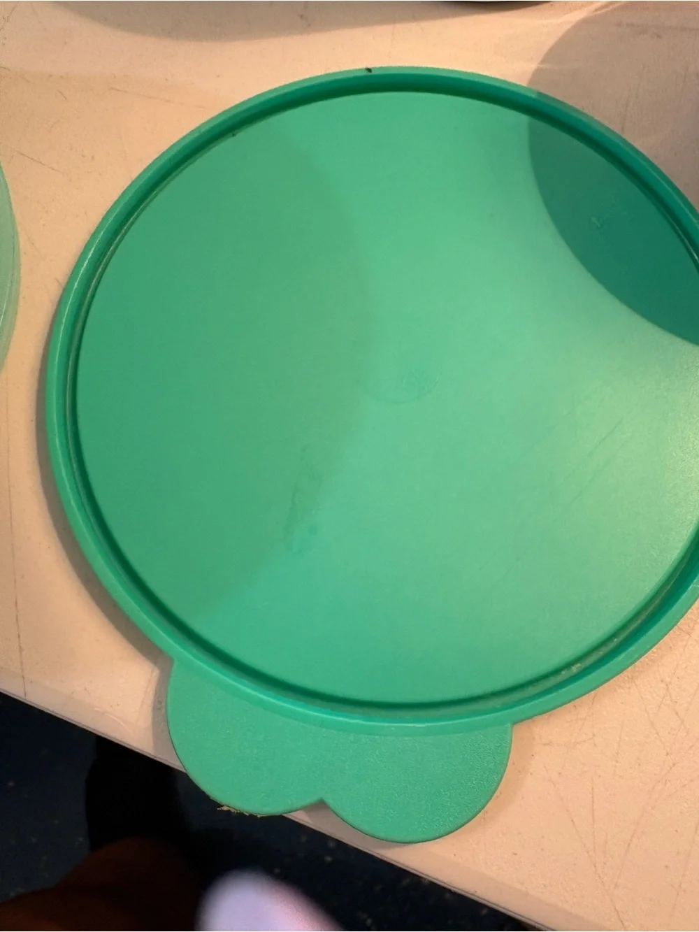 Vintage Tupperware Aqua Round Food Storage Container 5”x7”
